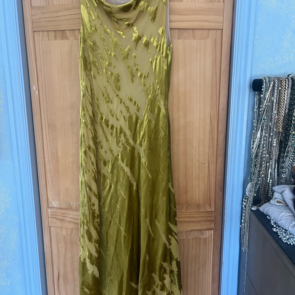 Zara Gold Sleeveless Cowl Neck Gown